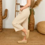 Pantalon court Coupe Flare (Tu) - beige - taille-unique