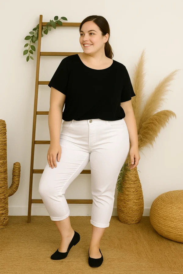 P088- Jean 7/8ème Voggo (T42-T50) - blanc - 50