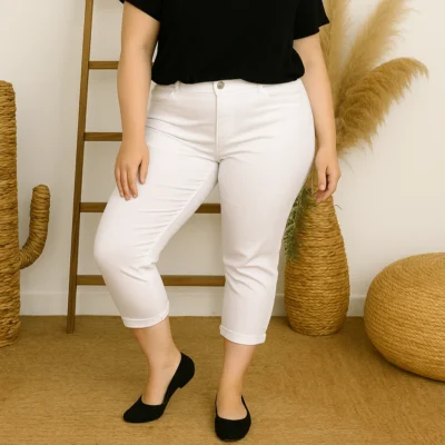 P088- Jean 7/8ème Voggo (T42-T50) - blanc - 50