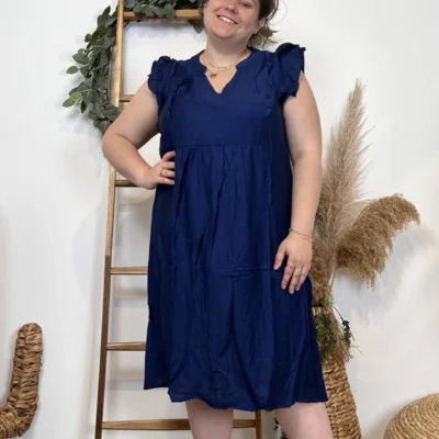 Z323- Robe Chisty unie (T44-T52) - marine - 52