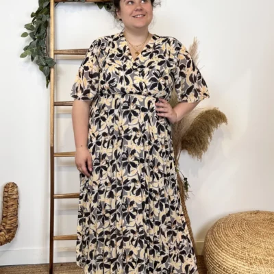 Z354- Robe Plissée Grande Taille "C'Mélodie"