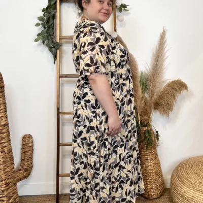 Z354- Robe Plissée Grande Taille "C'Mélodie"