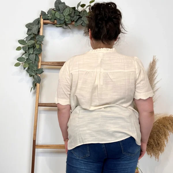 K294- Blouse Fleurie (T40-T48) - beige - 48