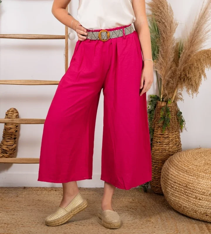 Pantalon court Coupe Flare (Tu) - fuchsia - taille-unique