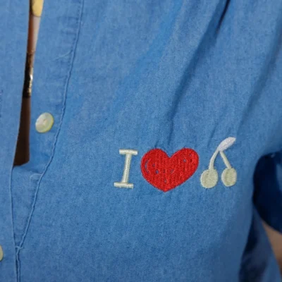 J983 - Chemise By-One Cerises (T36-T40) - denim - 38