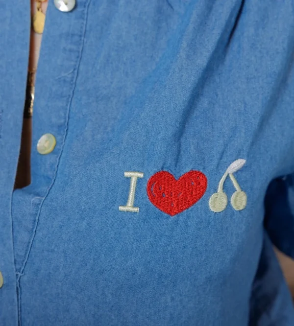 J983 - Chemise By-One Cerises (T36-T40) - denim - 38