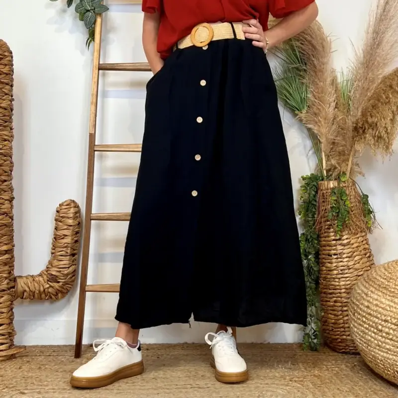 I569 - Jupe boutonnée (TU) - marine - taille-unique