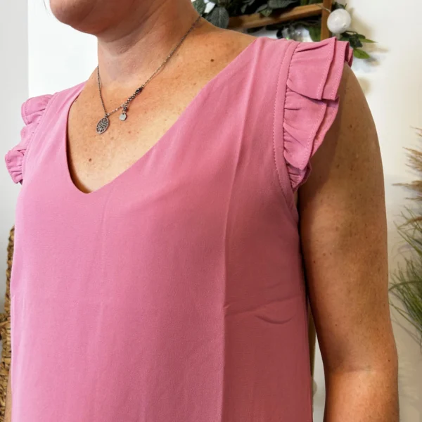 N087- Blouse unie By One (T36-T38) - rose-bebe - 38