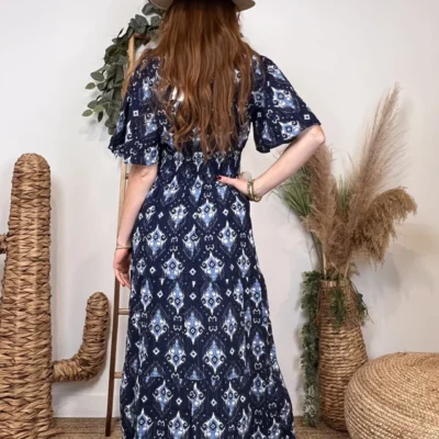 K241- Robe longue "By One" (T36-T40) - marine - 38