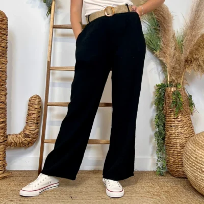 L784- Pantalon gaze de coton (TU) - noir - taille-unique