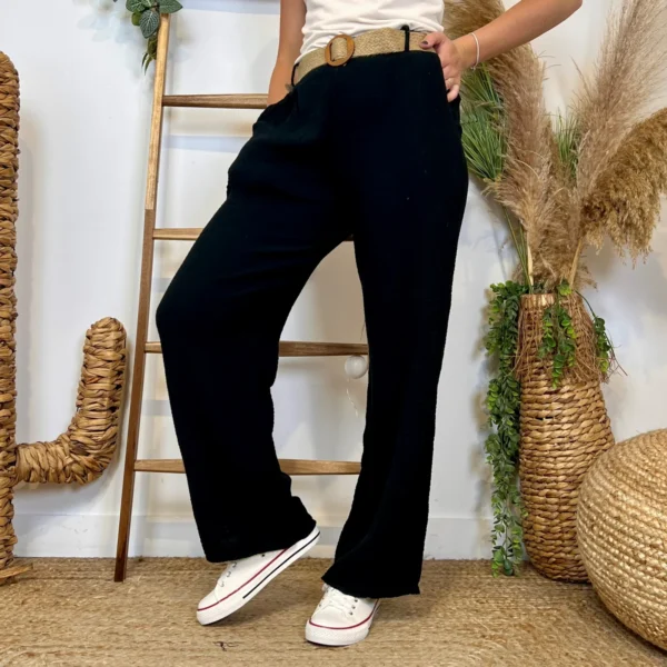L784- Pantalon gaze de coton (TU) - noir - taille-unique