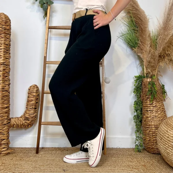 L784- Pantalon gaze de coton (TU) - noir - taille-unique