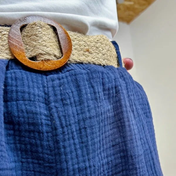 L784- Pantalon gaze de coton (TU) - marine - taille-unique