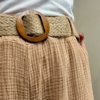 L784- Pantalon gaze de coton (TU) - camel - taille-unique