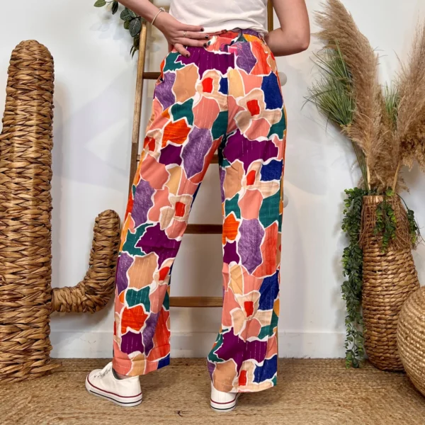 L787- Pantalon Palazzo By One (T36-T40) - orange - 38