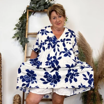 K131 - Robe-Short Imprimée (T40-T48) - blanc - 48