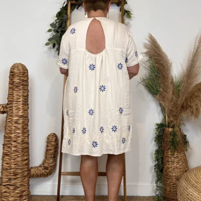 K142 - Robe-Short Imprimée (T40-T48) - ecru - 48