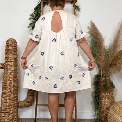 K142 - Robe-Short Imprimée (T40-T48) - ecru - 48