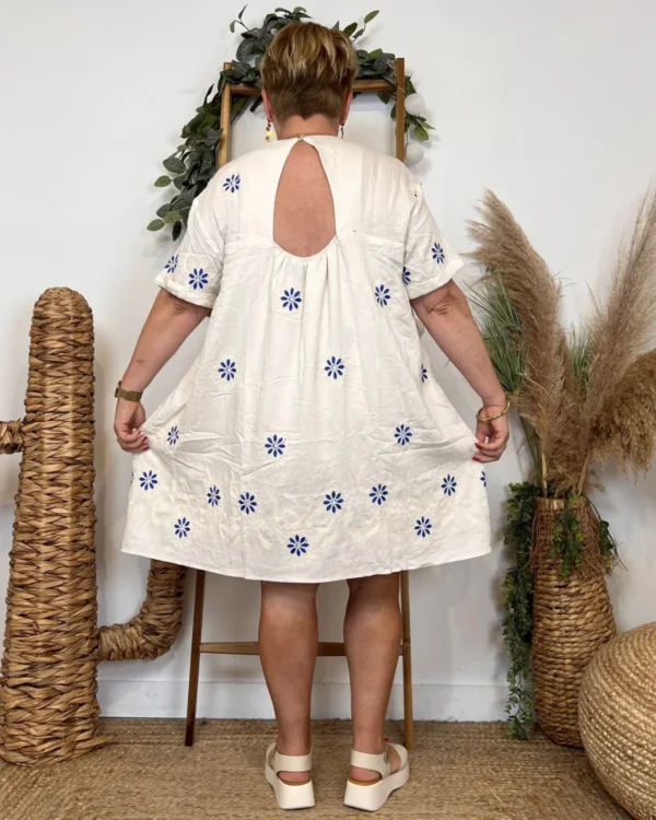 K142 - Robe-Short Imprimée (T40-T48) - ecru - 48