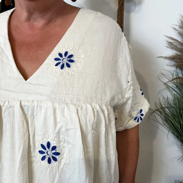 K142 - Robe-Short Imprimée (T40-T48) - ecru - 48