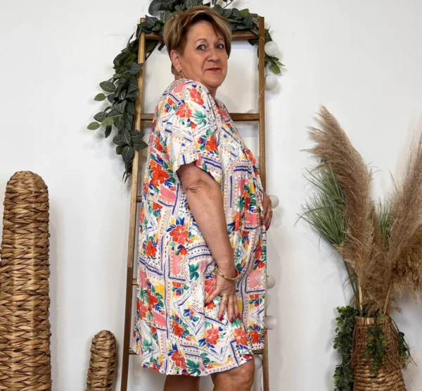 K147 - Robe-Short Imprimée (T40-T48) - blanc - 48