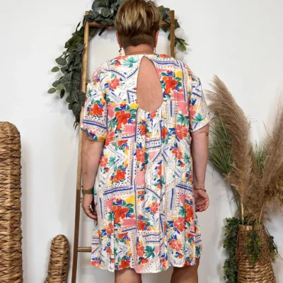 K147 - Robe-Short Imprimée (T40-T48) - blanc - 48