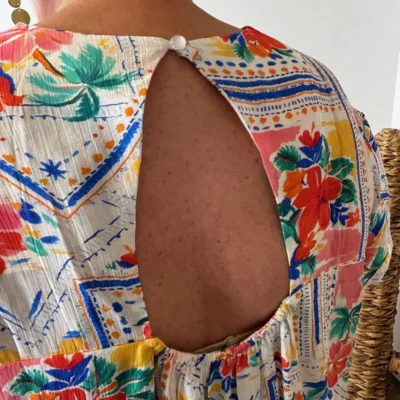 K147 - Robe-Short Imprimée (T40-T48) - blanc - 48