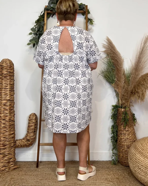 K140 - Robe-Short Imprimée (T40-T48) - blanc - 48