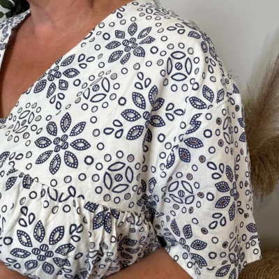 K140 - Robe-Short Imprimée (T40-T48) - blanc - 48