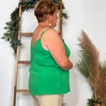 Débardeur femme dos brodé MAËLLE T40-T48 - vert-bresil - 48