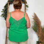 Débardeur femme dos brodé MAËLLE T40-T48 - vert-bresil - 48
