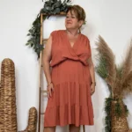 Robe habillée Grande Taille - rouille - taille-unique-grande-taille
