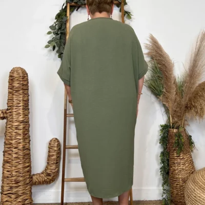 Z140- Robe Loose (Gt) 🇮🇹 - kaki - taille-unique-grande-taille