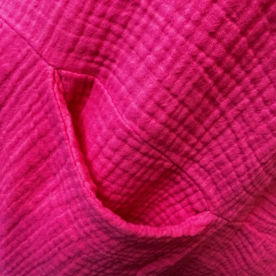 Z196- Tunique coton & collier (Tu) 🇮🇹 - fuchsia - taille-unique