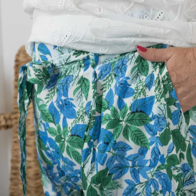 L787- Pantalon fluide (T40-T48) - bleu-turquoise - 48