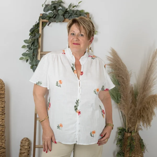 K254- Chemise By One (T40-T48) 🏵️ - blanc - 48