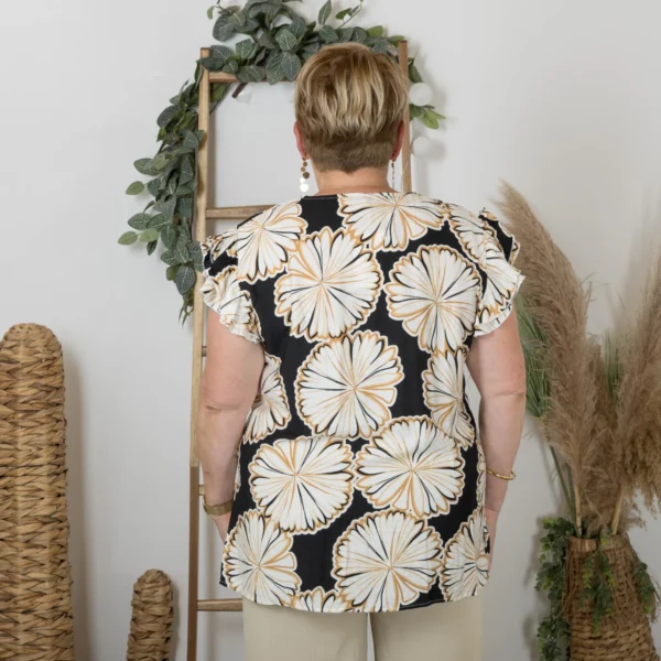 Z165-Chemisier imprimée Christy (T44-T52) - noir - 52