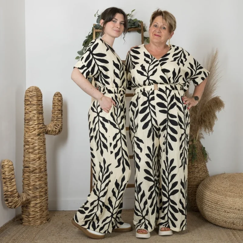 K170- Combinaison Maëlle (T36-T40) - ecru-noir - 38