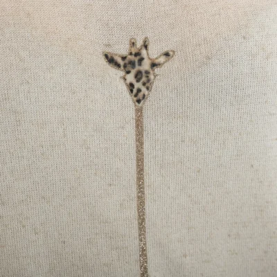 K177- T-Shirt « Girafe» (Tu) 🇮🇹 - beige - taille-unique