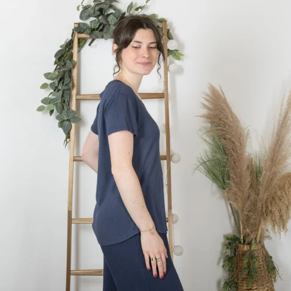 K177- T-Shirt « Girafe» (Tu) 🇮🇹 - marine - taille-unique