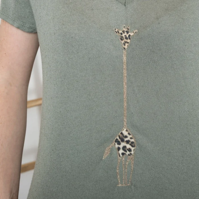 T-Shirt « Girafe» (TU) - kaki - taille-unique