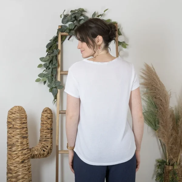 K177- T-Shirt « Girafe» (Tu) 🇮🇹 - blanc - taille-unique