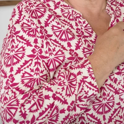 Z792- Tunique « Rosaces » (T44-T52) - fuchsia - 52