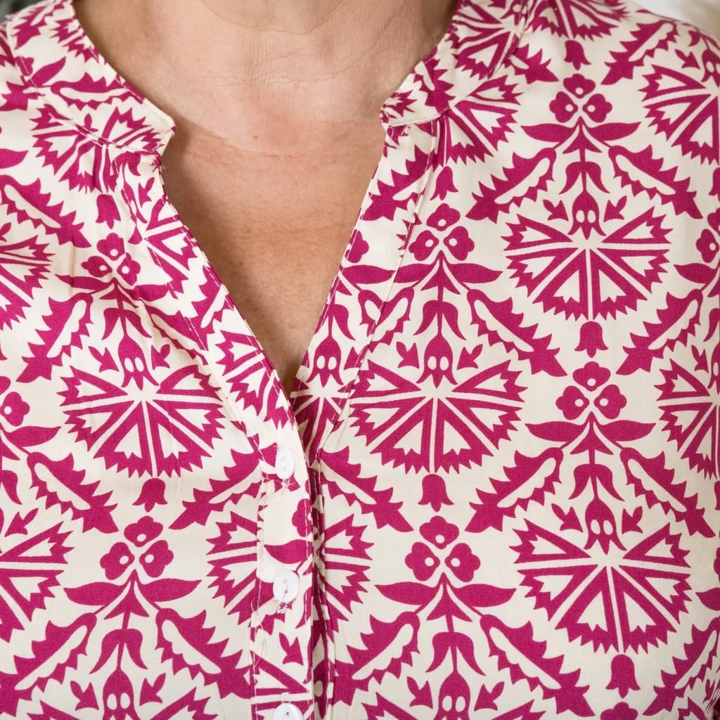 Z792- Tunique « Rosaces » (T44-T52) - fuchsia - 52