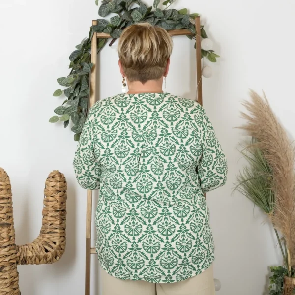 Z792- Tunique « Rosaces » (T44-T52) - vert-bresil - 52