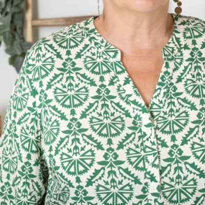 Z792- Tunique « Rosaces » (T44-T52) - vert-bresil - 52