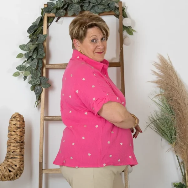 K169- Chemise coton By One (T40-T48) ❤️🔥 - fuchsia - 48