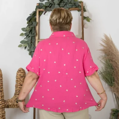 K169- Chemise coton By One (T40-T48) ❤️🔥 - fuchsia - 48