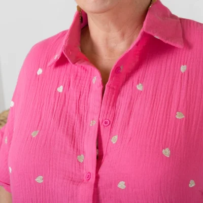 K169- Chemise coton By One (T40-T48) ❤️🔥 - fuchsia - 48