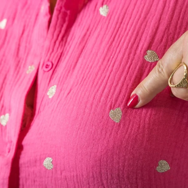 K169- Chemise coton By One (T40-T48) ❤️🔥 - fuchsia - 48